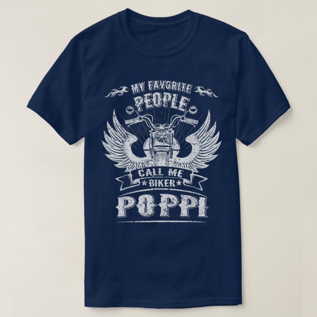 Camiseta As Minhas Pessoas Favoritas Chamam-Me Biker Poppi  (Frente do Design)