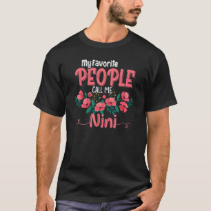 Camiseta As Minhas Pessoas Favoritas Chamam-Me Nini Vovó Fl