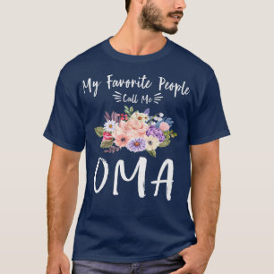 Camiseta As Minhas Pessoas Favoritas Chamam-Me Oma Floral A