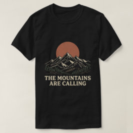 Camiseta As montanhas chamam família para caminhada 