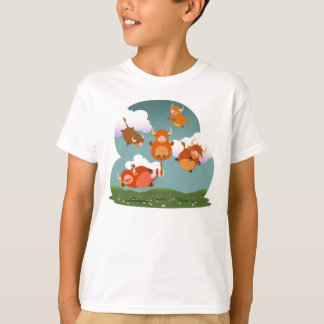 Camiseta As montanhas de flutuação dos desenhos animados