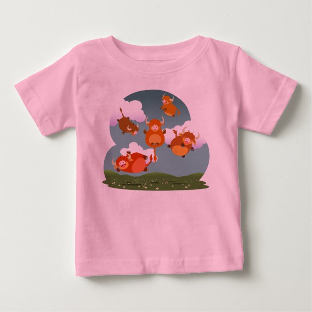 Camiseta As montanhas de flutuação dos desenhos animados (Frente)