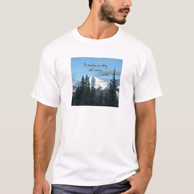 Camiseta As montanhas estão chamando... (Frente)