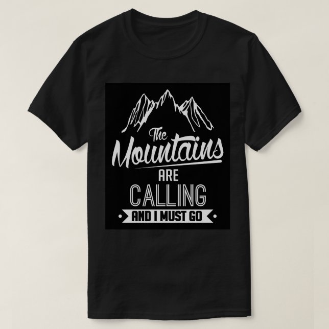 Camiseta As montanhas estão chamando (Frente do Design)