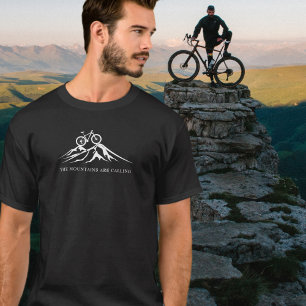 Camiseta As Montanhas Estão Chamando De Silhueta De Bicicle