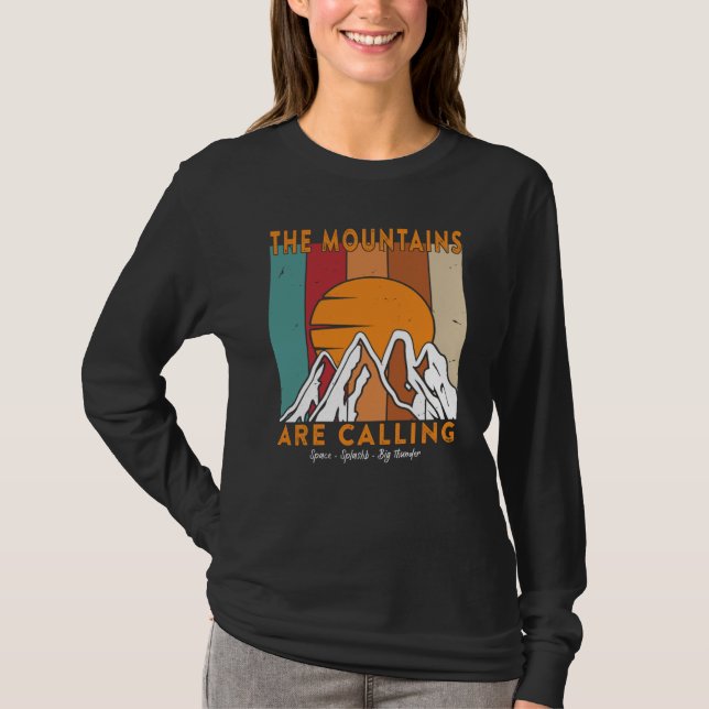 Camiseta As Montanhas Estão Chamando Espaço Splash Grande T (Frente)