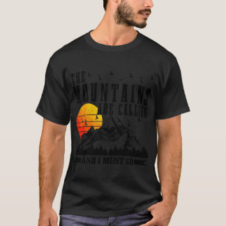 Camiseta As Montanhas Estão Chamando Eu Devo Ir Acampar