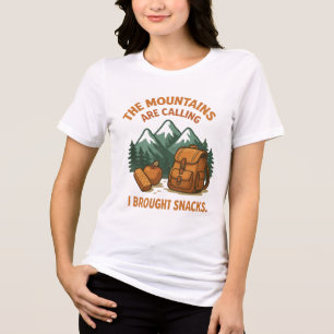 Camiseta As montanhas estão chamando, eu trouxe lanches cam