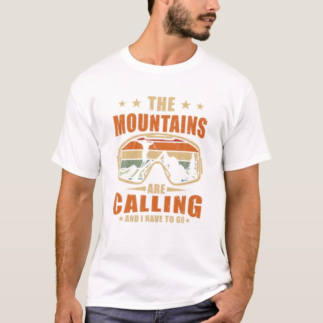 Camiseta As Montanhas Legal De Caçador De Esqui De Neve Est (Frente)