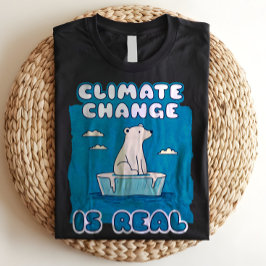 Camiseta As mudanças climáticas são um verdadeiro urso pola