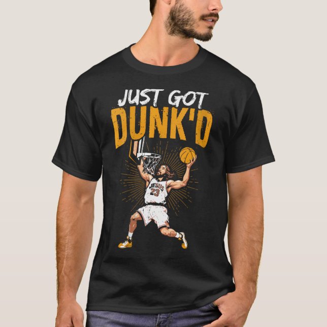 Camiseta As Mulheres Acabaram De Ter O Dunk'D Basball Jesus (Frente)