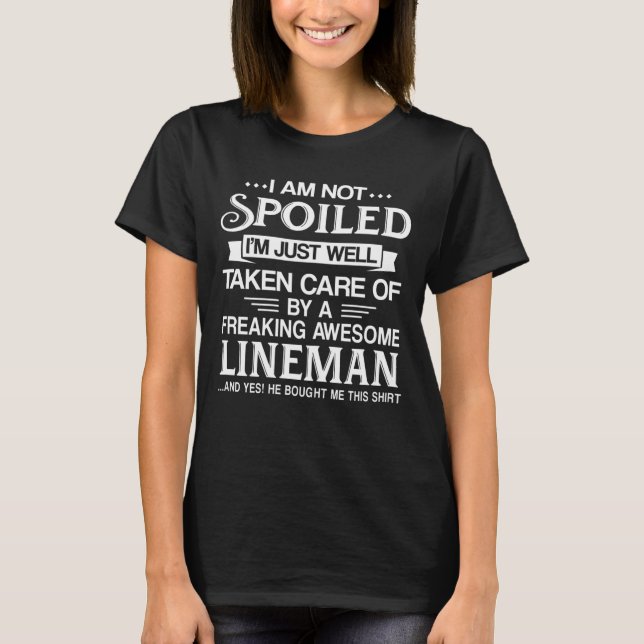 Camiseta As mulheres amam a esposa de Lineman namorada (Frente)