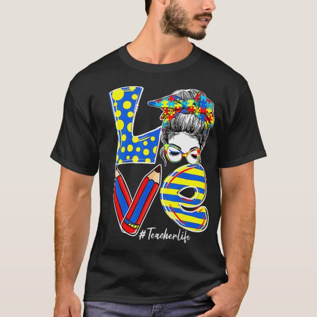 Camiseta As mulheres amam a vida do professor Mensagem Bun  (Frente)
