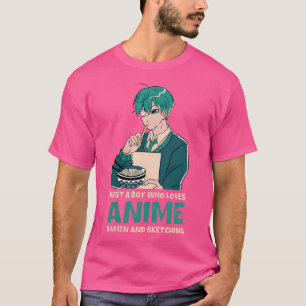 Camiseta As Mulheres Apenas Um Menino Que Ama Anime Ramen E