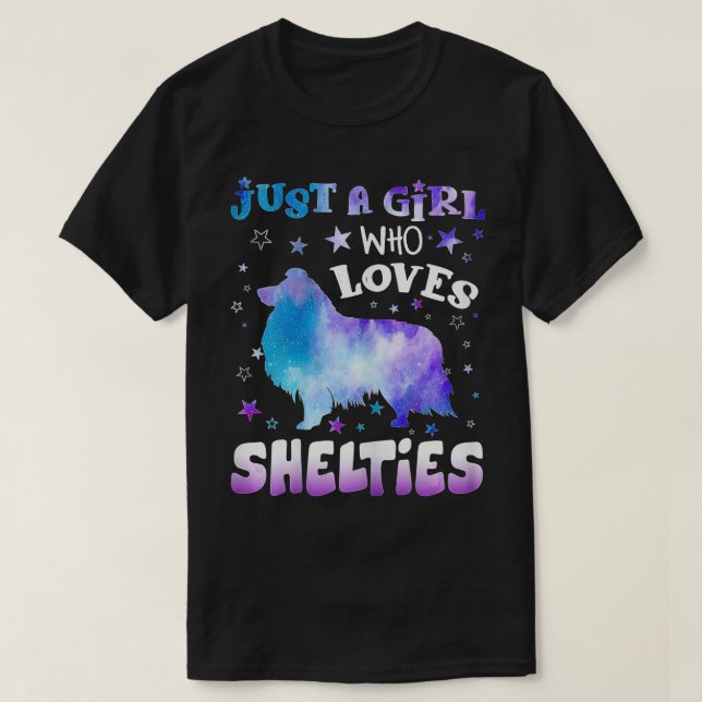 Camiseta As Mulheres Apenas Uma Menina Que Ama As Shelties  (Frente do Design)