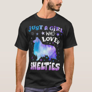 Camiseta As Mulheres Apenas Uma Menina Que Ama As Shelties 