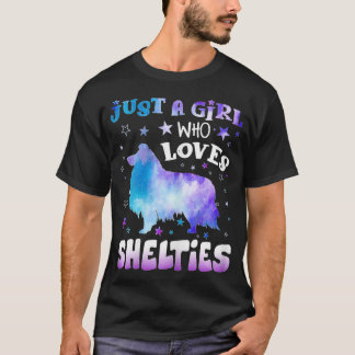 Camiseta As Mulheres Apenas Uma Menina Que Ama As Shelties 