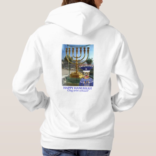 Camiseta As mulheres capoteiam. Feliz Hanukkah. (Verso)