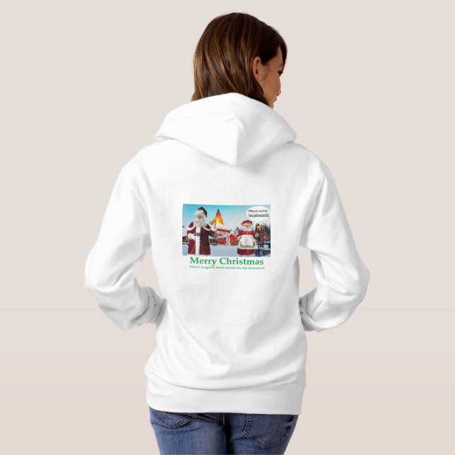 Camiseta As mulheres capoteiam. Feliz Natal. (Parte Traseira Completa)