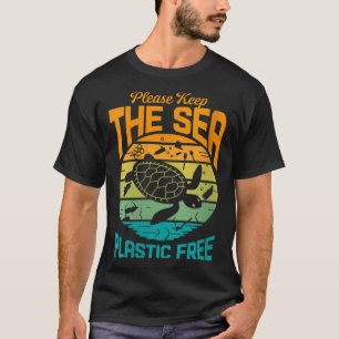 Camiseta As Mulheres Continuam A Dizer Sem Plástico No Mar.