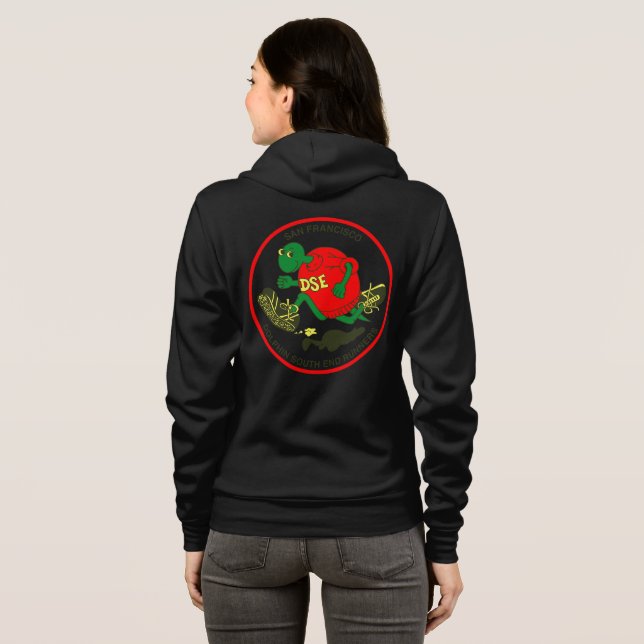 Camiseta As mulheres de DSE fecham acima o hoodie (Parte Traseira Completa)