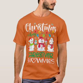 Camiseta As Mulheres De Natal Com Meu Cuidador Snowmies Ste