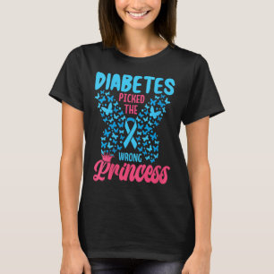 Camiseta As Mulheres Diabetes Pegaram A Princesa Errada, O