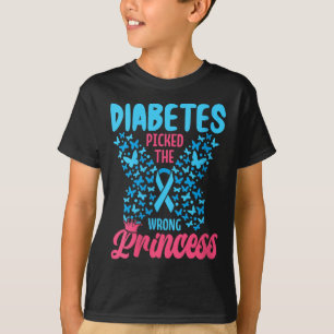 Camiseta As Mulheres Diabetes Pegaram A Princesa Errada, O