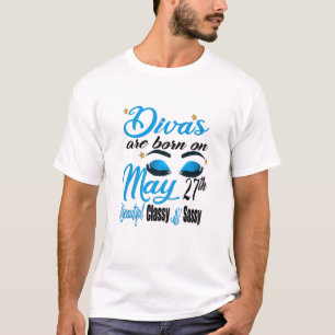Camiseta As Mulheres Divas Cutas São Nasceres Em 27 De Mai