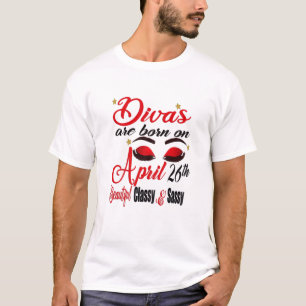 Camiseta As Mulheres Divas De Aniversário São Nasceres No
