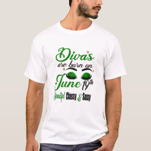 Camiseta As Mulheres Divas São Nasceres Em 19 De Junho