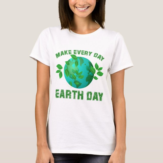 Camiseta As mulheres fazem ecologia no Dia da Terra 22 (Frente)
