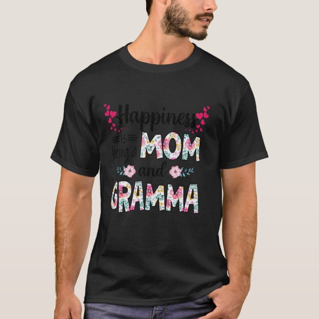 Camiseta As mulheres felicidade é ser mãe e grãozinha (Frente)