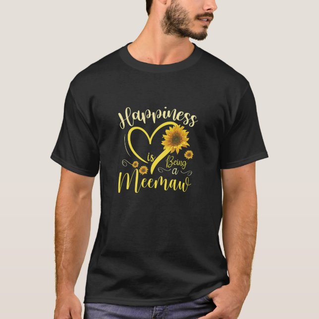Camiseta As Mulheres Felicidade É Um Coração De Girassol. (Frente)