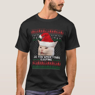 Camiseta As Mulheres Gritando Com A Maçã O Natal Do Gato