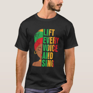 Camiseta As Mulheres Junta Levantam Cada Voz E Canto Preto