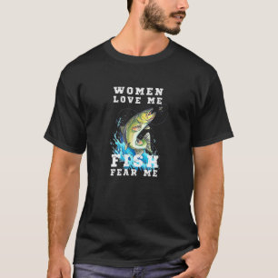 Camiseta As Mulheres Me Ama Peixe Me Medo Aranha Pescadora