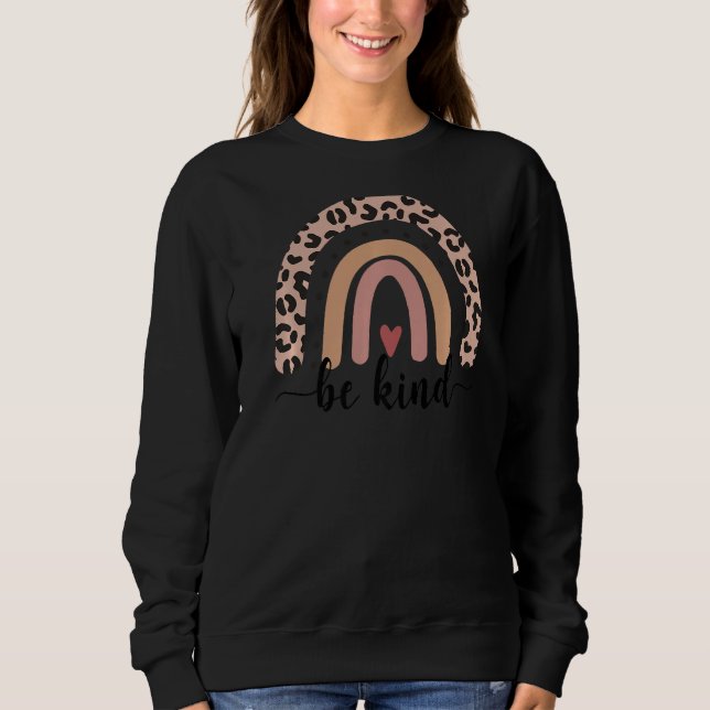 Camiseta As mulheres são bonitas Leopard Rainbow Graphi Ins (Frente)