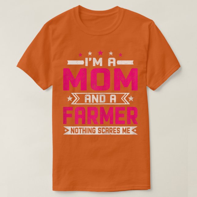 Camiseta As mulheres se afogam, sou mãe e um fazendeiro eng (Frente do Design)