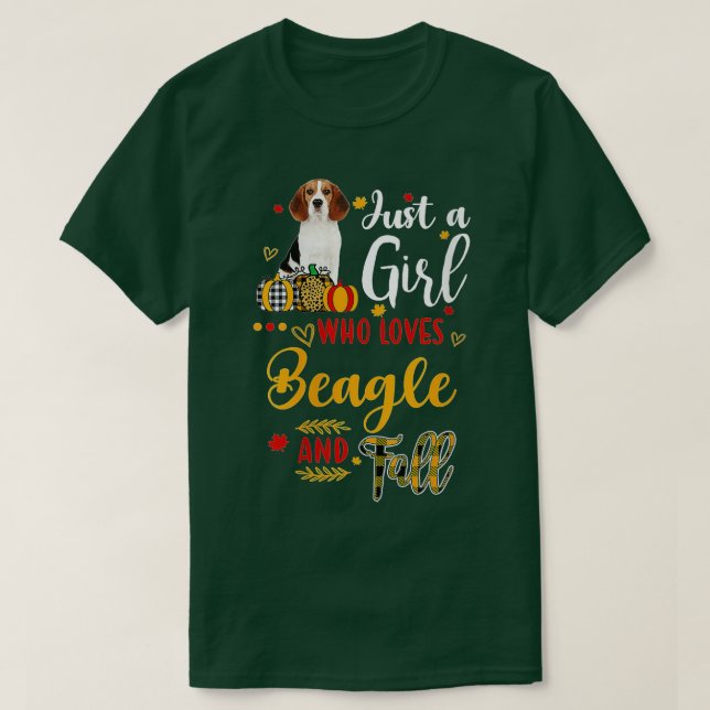 Camiseta As Mulheres Só Adoram A Beagle E A Queda Do Autum (Frente do Design)