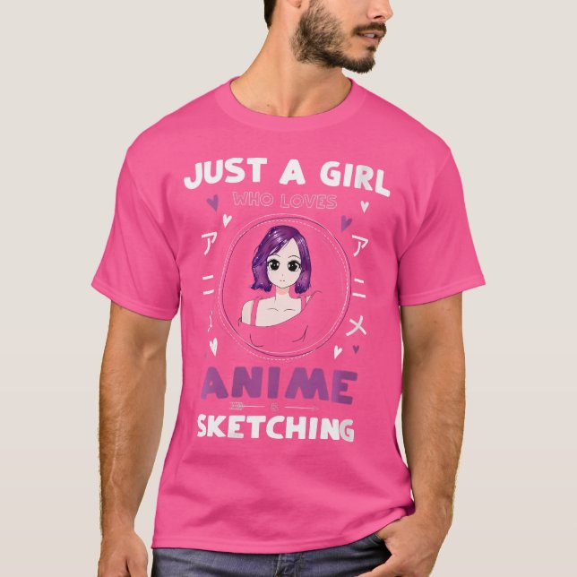 Camiseta As Mulheres Só Adoram Animes E Esboços (Frente)