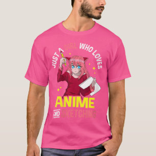 Camiseta As Mulheres Só Adoram Animes E Esboços.