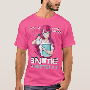 Camiseta As Mulheres Só Adoram Animes E Esboços