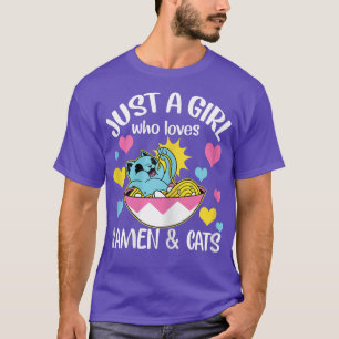 Camiseta As Mulheres Só Adoram Ramen E Gatos Engraçados