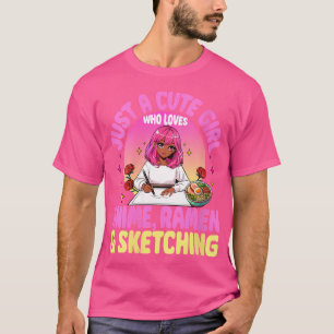 Camiseta As Mulheres Só Adoram Um Esboço De Anime