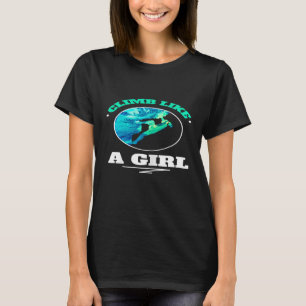 Camiseta As Mulheres Subem Como Uma Rapariga - Pedras Subin