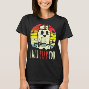 Camiseta As Mulheres Te Esfaquearão Enfermeira Fantasma Ret