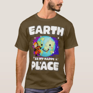 Camiseta As Mulheres Terra É Meu Lugar Feliz VNeck
