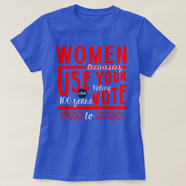 Camiseta As Mulheres Usam Seu Voto Na Frente Da Design (Frente do Design)