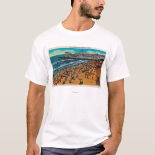 Camiseta As multidões do piloto e da praia do ciclone, Lon